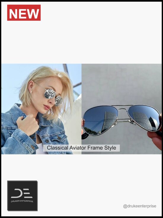 Classic Aviator Sunglasses with Polarized UV Blocking Lenses main image 5